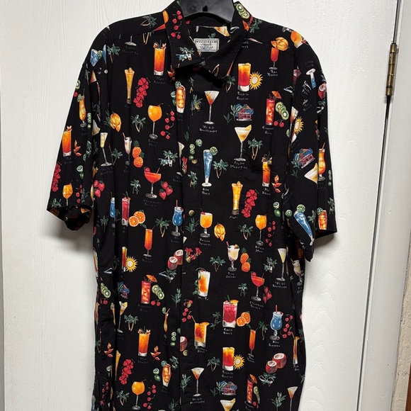 Weekenders Black Cocktail Print Men's Shirt - Picture 1 of 8